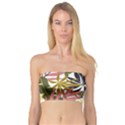 Fashionable Seamless Tropical Pattern With Bright Pink Green Flowers Bandeau Top View1