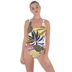 Fashionable Seamless Tropical Pattern With Bright Pink Green Flowers Bring Sexy Back Swimsuit by Wegoenart