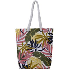 Fashionable Seamless Tropical Pattern With Bright Pink Green Flowers Full Print Rope Handle Tote (small) by Wegoenart