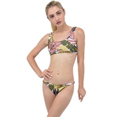 Fashionable Seamless Tropical Pattern With Bright Pink Green Flowers The Little Details Bikini Set by Wegoenart