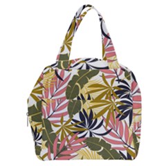 Fashionable Seamless Tropical Pattern With Bright Pink Green Flowers Boxy Hand Bag by Wegoenart