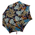 Original Seamless Tropical Pattern With Bright Blue Pink Flowers Hook Handle Umbrellas (Large) View2