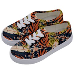 Original Seamless Tropical Pattern With Bright Orange Flowers Kids  Classic Low Top Sneakers by Wegoenart