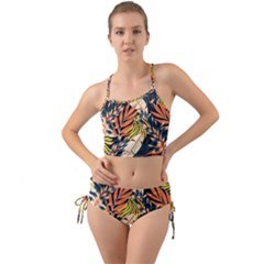 Original Seamless Tropical Pattern With Bright Orange Flowers Mini Tank Bikini Set by Wegoenart