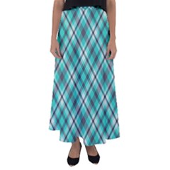 Tartan Scotland Seamless Plaid Pattern Vintage Check Color Square Geometric Texture Flared Maxi Skirt by Wegoenart