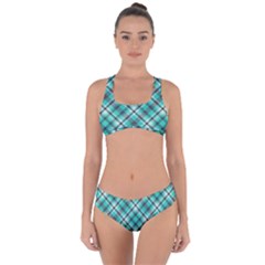 Tartan Scotland Seamless Plaid Pattern Vintage Check Color Square Geometric Texture Criss Cross Bikini Set by Wegoenart