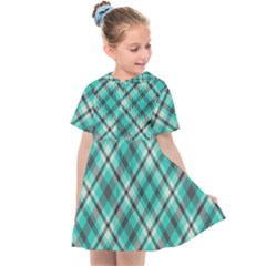 Tartan Scotland Seamless Plaid Pattern Vintage Check Color Square Geometric Texture Kids  Sailor Dress by Wegoenart