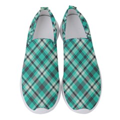 Tartan Scotland Seamless Plaid Pattern Vintage Check Color Square Geometric Texture Women s Slip On Sneakers by Wegoenart