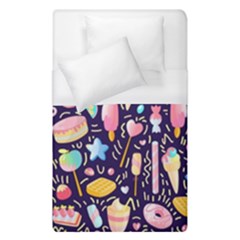 Cute Seamless Pattern With Colorful Sweets Cakes Lollipops Duvet Cover (single Size) by Wegoenart