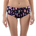 Cute Seamless Pattern With Colorful Sweets Cakes Lollipops Reversible Mid-Waist Bikini Bottoms View1