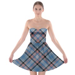 Tartan Scotland Seamless Plaid Pattern Vintage Check Color Square Geometric Texture Strapless Bra Top Dress by Wegoenart