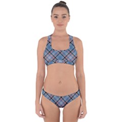 Tartan Scotland Seamless Plaid Pattern Vintage Check Color Square Geometric Texture Cross Back Hipster Bikini Set by Wegoenart