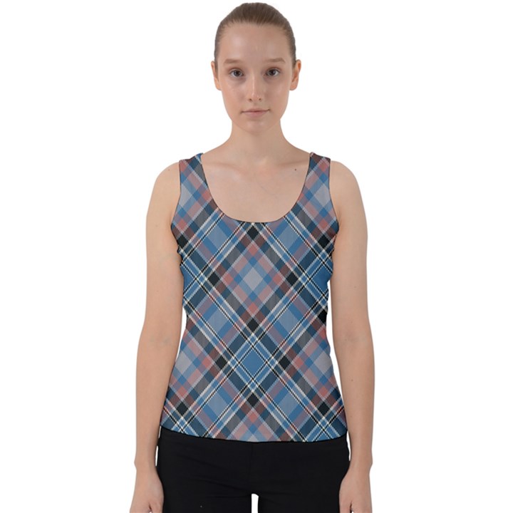 Tartan Scotland Seamless Plaid Pattern Vintage Check Color Square Geometric Texture Velvet Tank Top