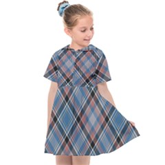 Tartan Scotland Seamless Plaid Pattern Vintage Check Color Square Geometric Texture Kids  Sailor Dress by Wegoenart