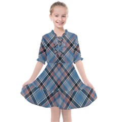 Tartan Scotland Seamless Plaid Pattern Vintage Check Color Square Geometric Texture Kids  All Frills Chiffon Dress by Wegoenart