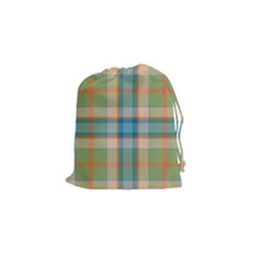 Tartan Scotland Seamless Plaid Pattern Vintage Check Color Square Geometric Texture Drawstring Pouch (small) by Wegoenart