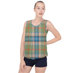 Tartan Scotland Seamless Plaid Pattern Vintage Check Color Square Geometric Texture Bubble Hem Chiffon Tank Top by Wegoenart