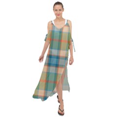 Tartan Scotland Seamless Plaid Pattern Vintage Check Color Square Geometric Texture Maxi Chiffon Cover Up Dress by Wegoenart