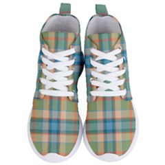 Tartan Scotland Seamless Plaid Pattern Vintage Check Color Square Geometric Texture Women s Lightweight High Top Sneakers by Wegoenart