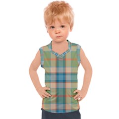 Tartan Scotland Seamless Plaid Pattern Vintage Check Color Square Geometric Texture Kids  Sport Tank Top