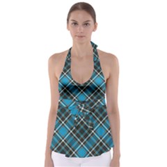 Tartan Scotland Seamless Plaid Pattern Vintage Check Color Square Geometric Texture Babydoll Tankini Top by Wegoenart