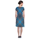 Tartan Scotland Seamless Plaid Pattern Vintage Check Color Square Geometric Texture Short Sleeve Front Wrap Dress View2