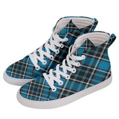 Tartan Scotland Seamless Plaid Pattern Vintage Check Color Square Geometric Texture Women s Hi-top Skate Sneakers by Wegoenart