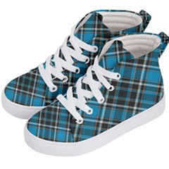 Tartan Scotland Seamless Plaid Pattern Vintage Check Color Square Geometric Texture Kids  Hi-top Skate Sneakers by Wegoenart