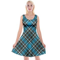 Tartan Scotland Seamless Plaid Pattern Vintage Check Color Square Geometric Texture Reversible Velvet Sleeveless Dress