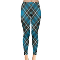 Tartan Scotland Seamless Plaid Pattern Vintage Check Color Square Geometric Texture Inside Out Leggings by Wegoenart