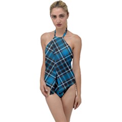 Tartan Scotland Seamless Plaid Pattern Vintage Check Color Square Geometric Texture Go With The Flow One Piece Swimsuit by Wegoenart