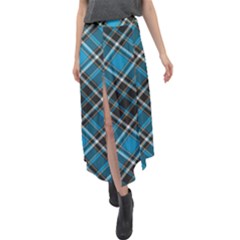 Tartan Scotland Seamless Plaid Pattern Vintage Check Color Square Geometric Texture Velour Split Maxi Skirt by Wegoenart