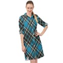 Tartan Scotland Seamless Plaid Pattern Vintage Check Color Square Geometric Texture Long Sleeve Mini Shirt Dress View1