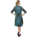 Tartan Scotland Seamless Plaid Pattern Vintage Check Color Square Geometric Texture Long Sleeve Mini Shirt Dress View2