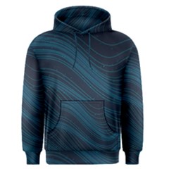 Abstract Glowing Blue Wave Lines Pattern With Particles Elements Dark Background Men s Core Hoodie by Wegoenart