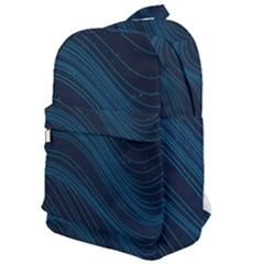 Abstract Glowing Blue Wave Lines Pattern With Particles Elements Dark Background Classic Backpack by Wegoenart