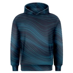 Abstract Glowing Blue Wave Lines Pattern With Particles Elements Dark Background Men s Overhead Hoodie by Wegoenart