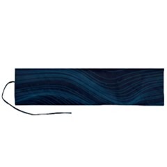 Abstract Glowing Blue Wave Lines Pattern With Particles Elements Dark Background Roll Up Canvas Pencil Holder (l) by Wegoenart