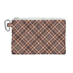 Tartan Scotland Seamless Plaid Pattern Vintage Check Color Square Geometric Texture Canvas Cosmetic Bag (large)