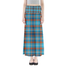 Tartan Scotland Seamless Plaid Pattern Vintage Check Color Square Geometric Texture Full Length Maxi Skirt by Wegoenart