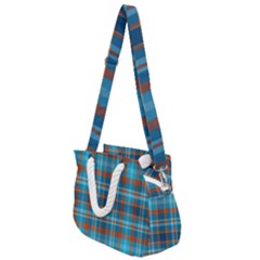 Tartan Scotland Seamless Plaid Pattern Vintage Check Color Square Geometric Texture Rope Handles Shoulder Strap Bag by Wegoenart