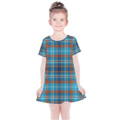 Tartan Scotland Seamless Plaid Pattern Vintage Check Color Square Geometric Texture Kids  Simple Cotton Dress by Wegoenart