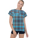 Tartan Scotland Seamless Plaid Pattern Vintage Check Color Square Geometric Texture Ruffle Collar Chiffon Blouse View1