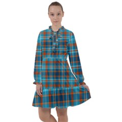 Tartan Scotland Seamless Plaid Pattern Vintage Check Color Square Geometric Texture All Frills Chiffon Dress