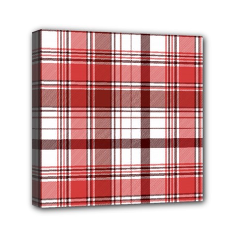 Red Abstract Check Textile Seamless Pattern Mini Canvas 6  X 6  (stretched)