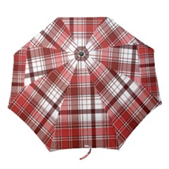 Red Abstract Check Textile Seamless Pattern Folding Umbrellas by Wegoenart