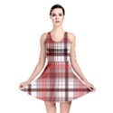 Red Abstract Check Textile Seamless Pattern Reversible Skater Dress View1