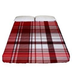 Red Abstract Check Textile Seamless Pattern Fitted Sheet (king Size)