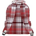 Red Abstract Check Textile Seamless Pattern Rounded Multi Pocket Backpack View3