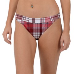 Red Abstract Check Textile Seamless Pattern Band Bikini Bottom